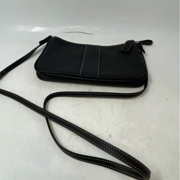 Coach  7578 BLACK LEATHER ADJUSTABLE STRAP ZIP TOP LINED CROSSBODY B - Picture 3 of 8